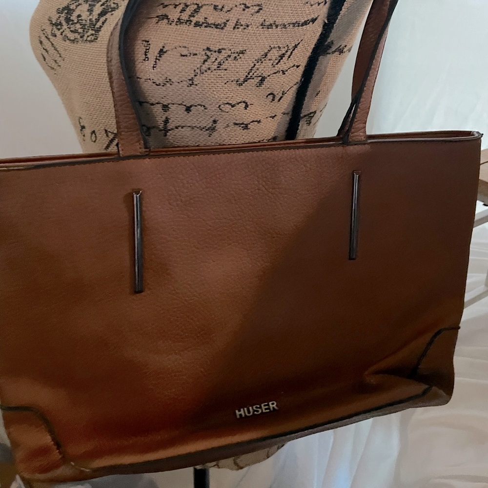 Huser Large Brown Leather Tote